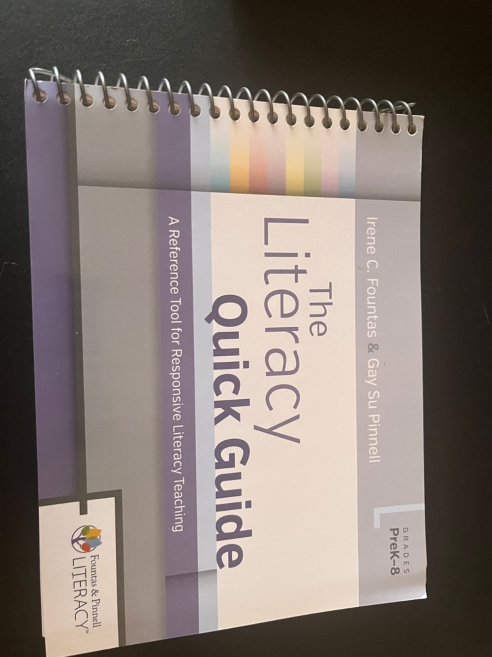The Literacy Quick Guide Spiral-Bound Reference - Purple & White